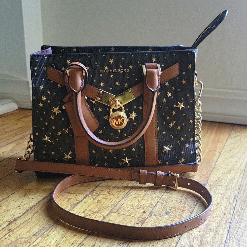 Michael Kors Nouveau Hamilton Small Star-Embellished Logo Satchel